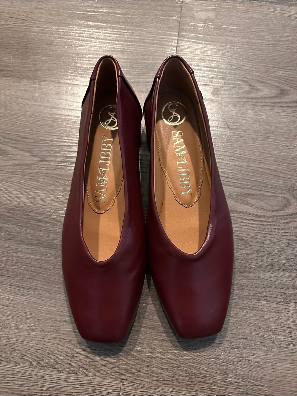 Sam & Libby burgundy leather flats